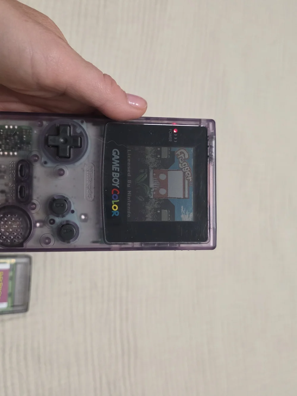 Nintendo Game Boy Color Purple Transparent with Paperboy Cartridge